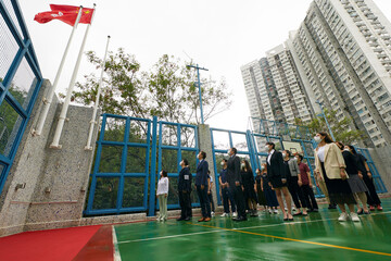 The School holds a flag-raising ceremony at TKO Learning Centre to celebrate the National Day. 